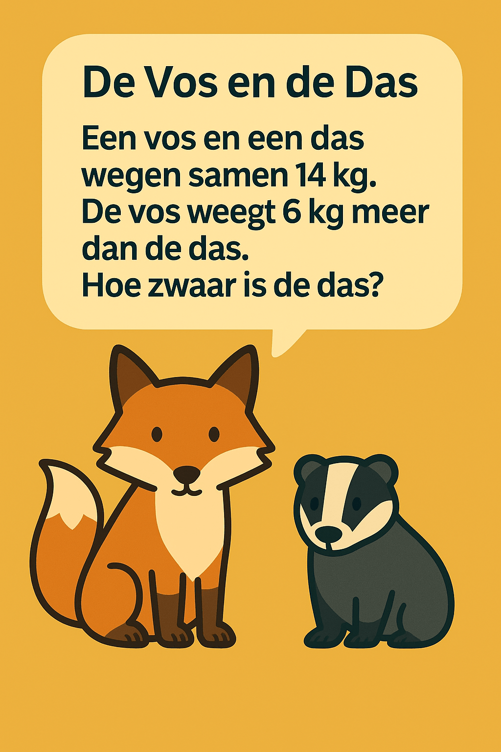 Raadsel: hoe zwaar is de das?