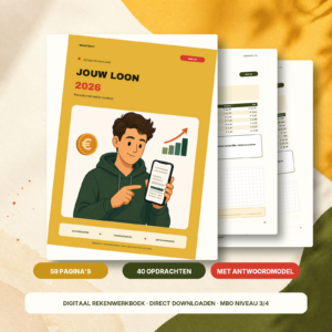 Jouw loon in cijfers 2026 – digitaal rekenwerkboek met 59 pagina's en antwoordmodel